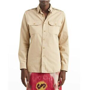 Ralph Lauren Collection Long-Sleeve Cotton Military Shirt